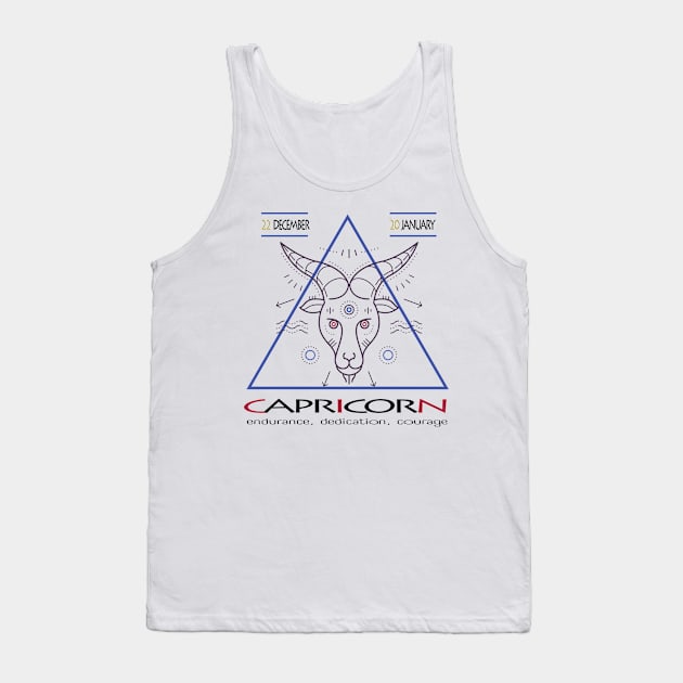 Capricorn Zodiac sign- astronomical sign - Horoscope Tank Top by Gold Turtle Lina